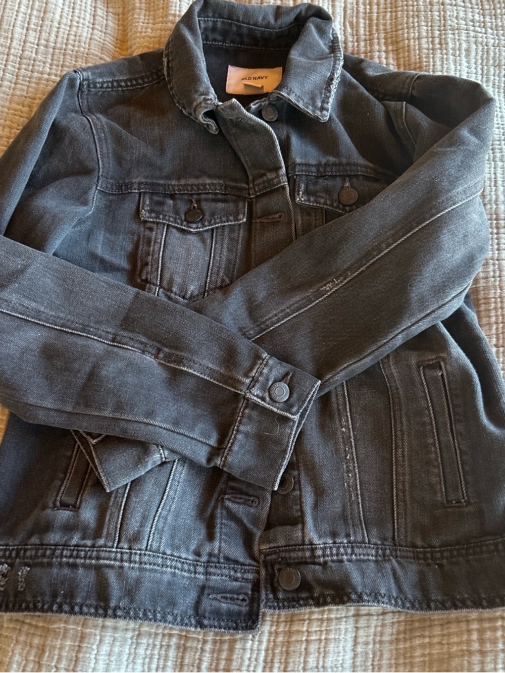 Old Navy Black Denim Trucker Jacket